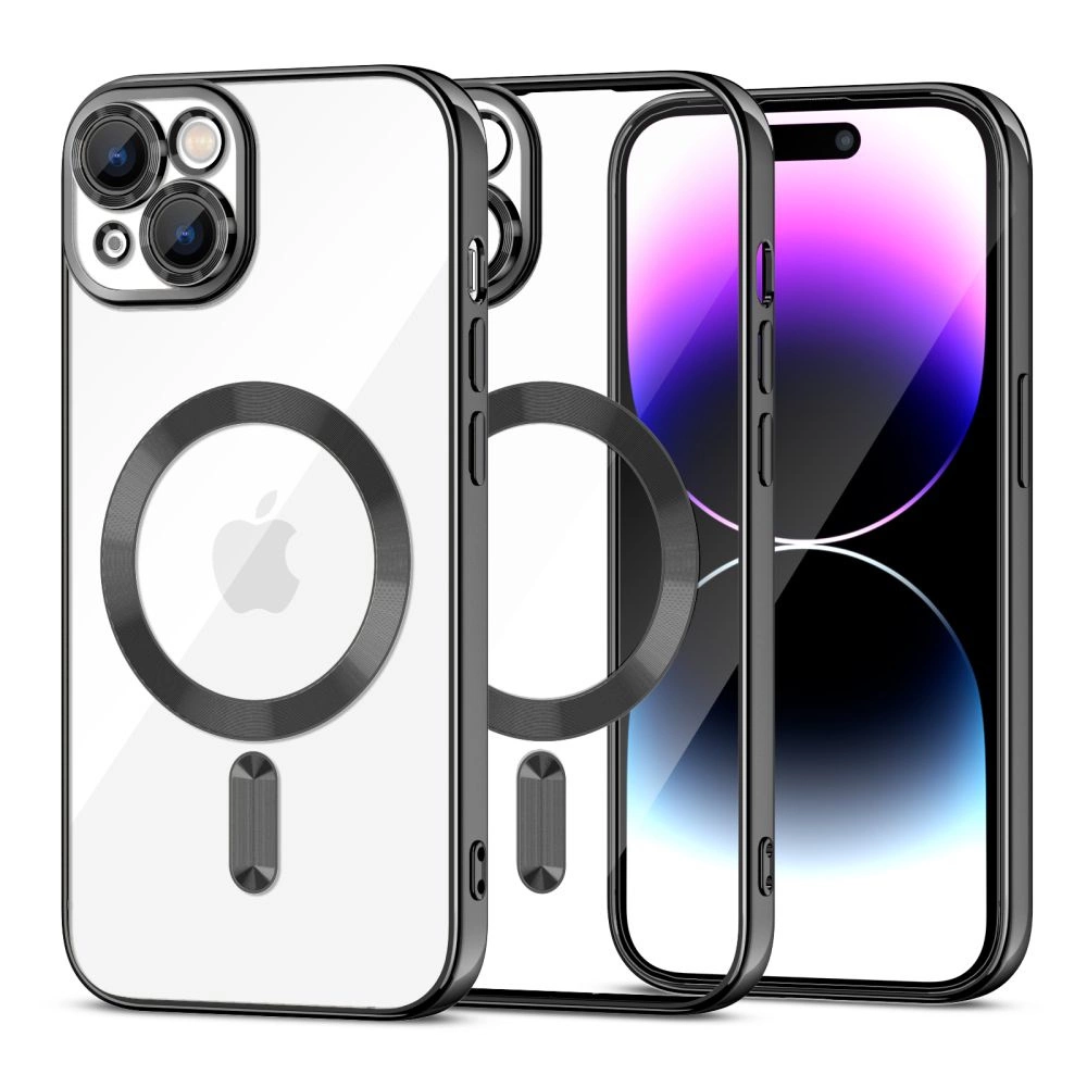 Apple iPhone 15 Plus 6.7'' Tech-Protect MagShine Line MagSafe Case Cover, Black | Telefona Vāciņš Maciņš Apvalks...