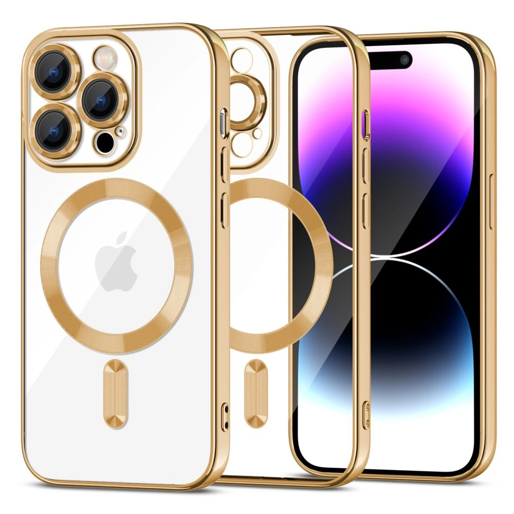 Apple iPhone 15 Pro Max 6.7'' Tech-Protect MagShine Line MagSafe Case Cover, Gold | Telefona Vāciņš Maciņš Apvalks...
