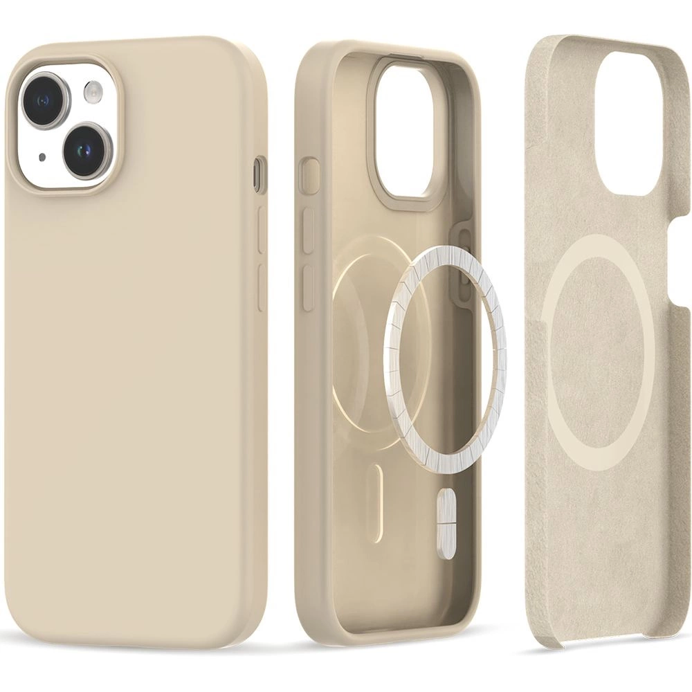 Apple iPhone 15 6.1'' Tech-Protect Silicone MagSafe Case Cover, Beige | Telefona Vāciņš Maciņš Apvalks Bamperis