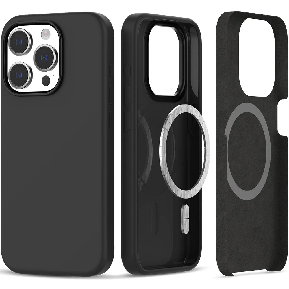 Apple iPhone 15 Pro 6.1'' Tech-Protect Silicone MagSafe Case Cover, Black | Telefona Vāciņš Maciņš Apvalks Bamperis