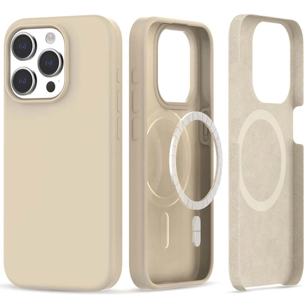 Apple iPhone 15 Pro 6.1'' Tech-Protect Silicone MagSafe Case Cover, Beige | Telefona Vāciņš Maciņš Apvalks Bamperis