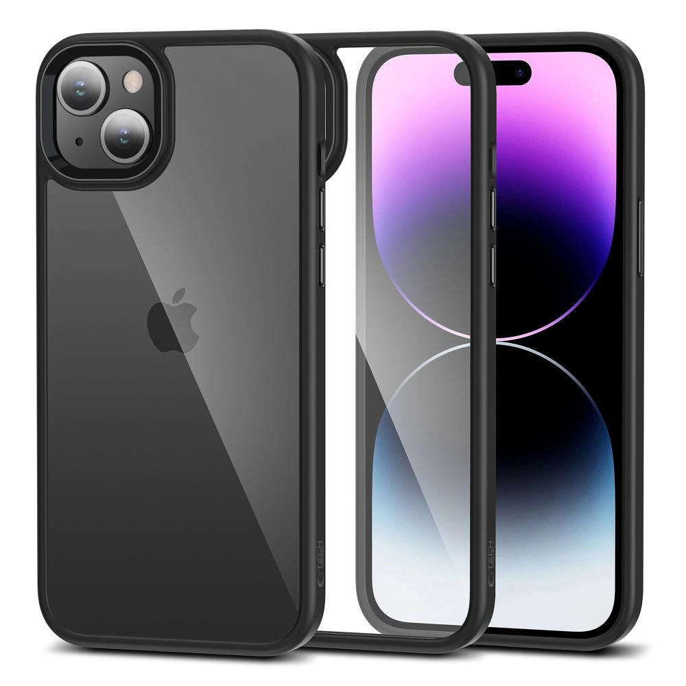 Apple iPhone 15 6.1'' Tech-Protect MagMat Case Cover, Black and Transparent | Telefona Vāciņš Maciņš Apvalks...