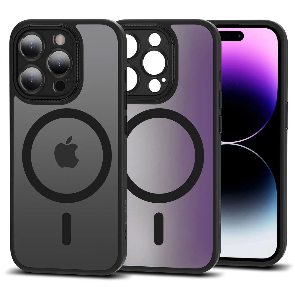 Apple iPhone 15 Pro 6.1'' Tech-Protect MagMat Cam+ MagSafe Case Cover, Matte Black