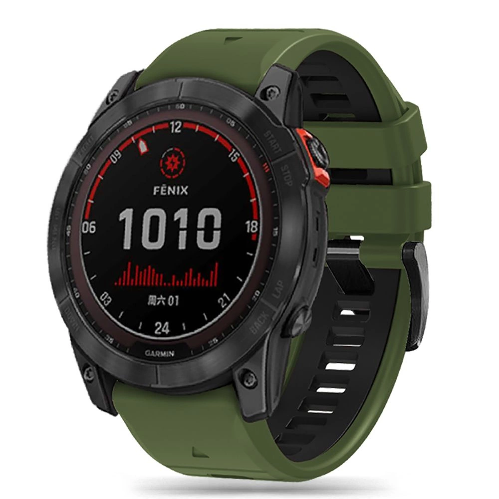 Tech-Protect IconBand Pro siksna Garmin Fenix 3 / 5X 3HR Plus 6X 7X - tumši zaļa/ melna krāsa | Strap for ​​3...