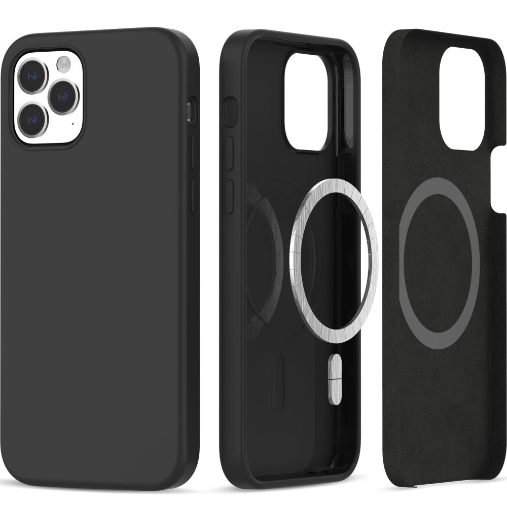 Apple iPhone 12 / 12 Pro 6.1'' Tech-Protect Silicone MagSafe Case Cover, Black | Telefona Vāciņš Maciņš Apvalks...