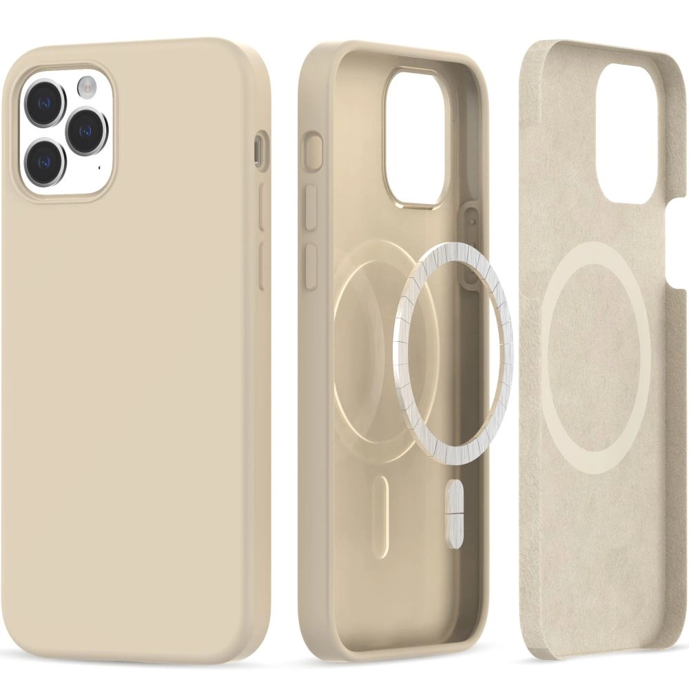 Apple iPhone 12 / 12 Pro 6.1'' Tech-Protect Silicone MagSafe Case Cover, Beige