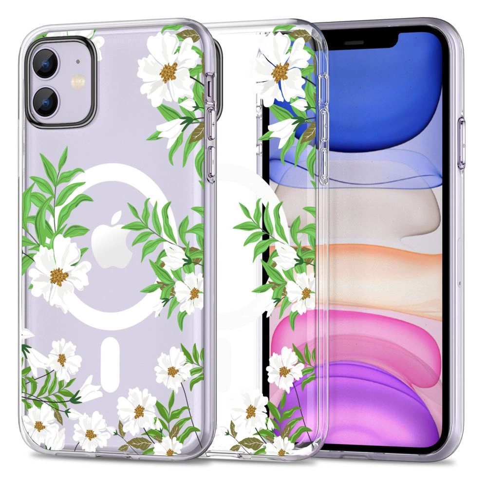 Apple iPhone 11 6.1'' Tech-Protect MagMood MagSafe Case Cover, Daisies with Leaves | Чехол Обложка...