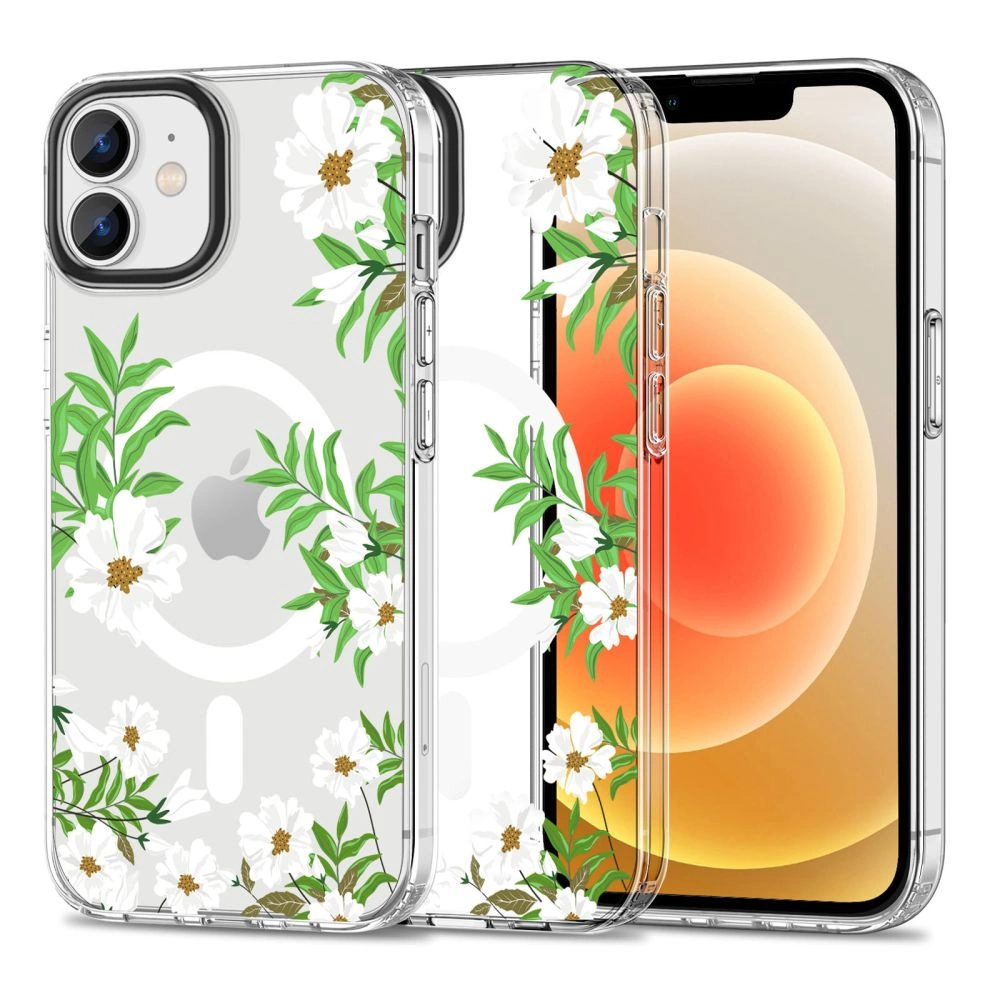 Apple iPhone 12 / 12 Pro 6.1'' Tech-Protect MagMood MagSafe Case Cover, Daisies with Leaves