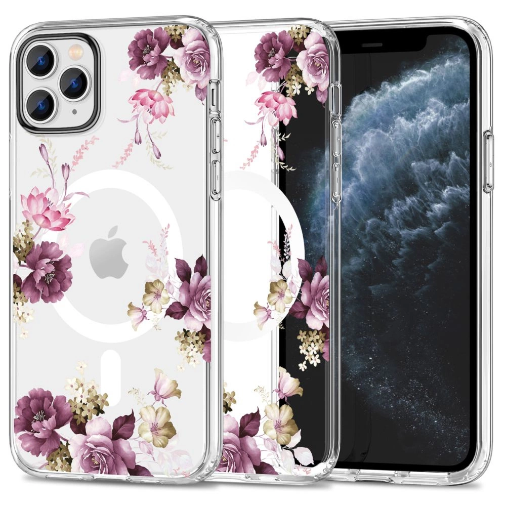 Apple iPhone 11 Pro 6.1'' Tech-Protect MagMood MagSafe Case Cover, Purple Flowers | Telefona Vāciņš Maciņš Apvalks...