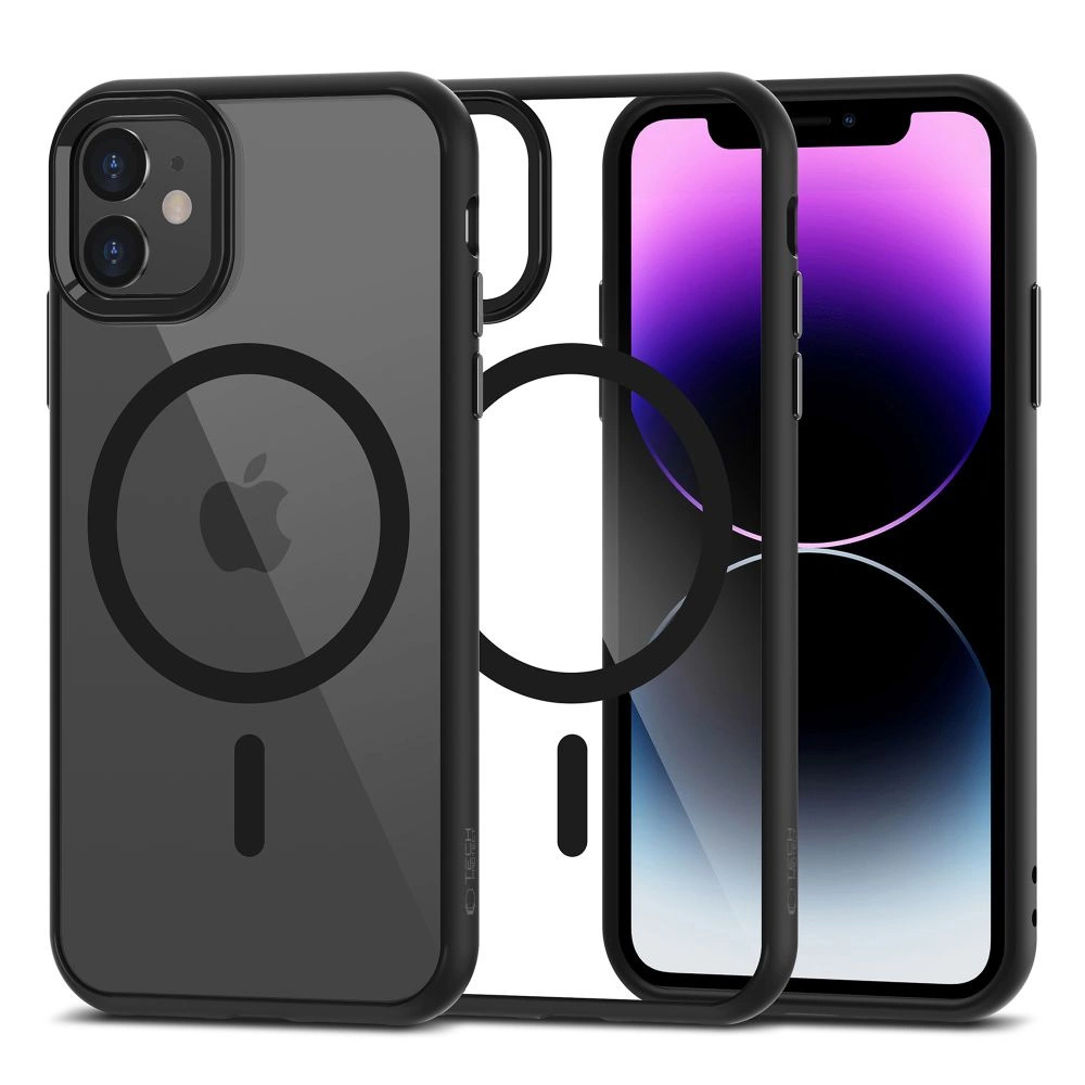 Apple iPhone 11 6.1'' Tech-Protect MagMat MagSafe Case Cover, Transparent and Black | Чехол Обложка...