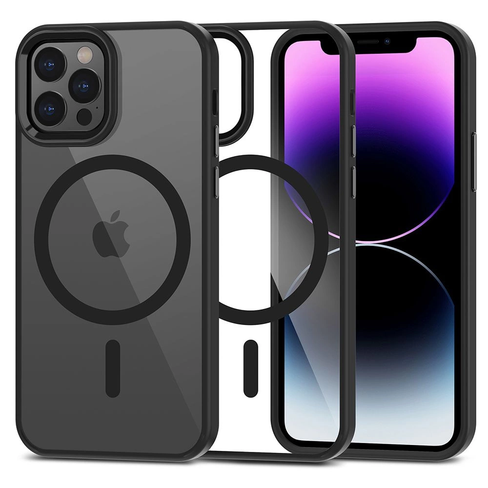 Apple iPhone 12 Pro Max 6.7'' Tech-Protect MagMat MagSafe Case Cover, Transparent and Black