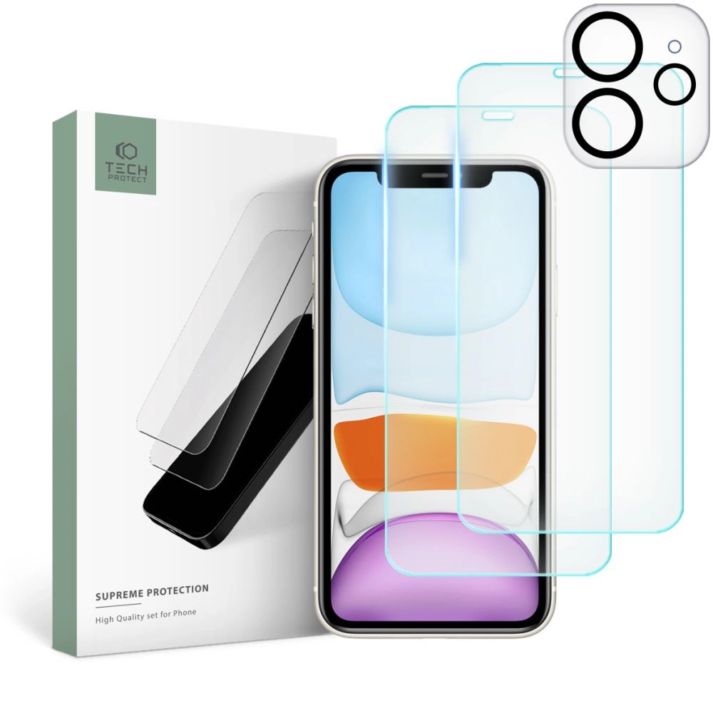 Apple iPhone 11 6.1'' Tech-Protect Supreme Tempered Glass 2x + Camera Glass | Защитная Стекло для...