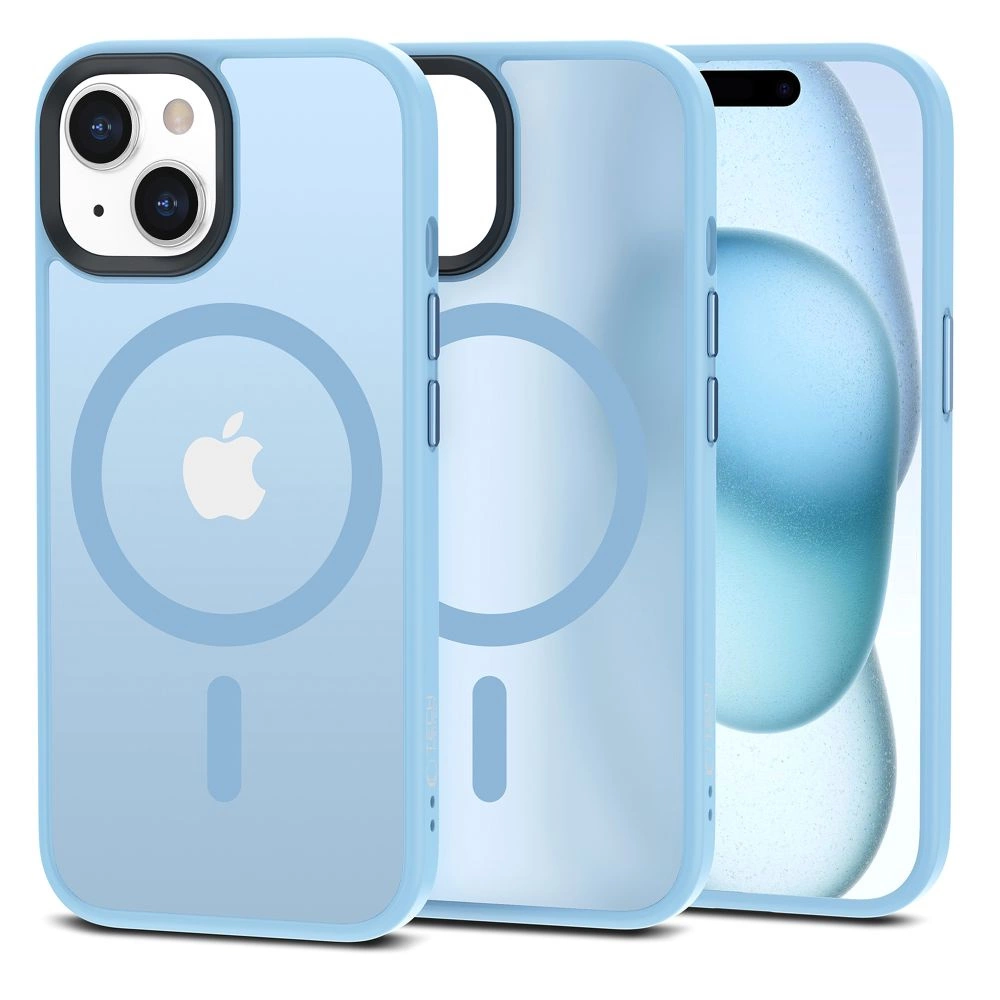 Apple iPhone 15 6.1'' Tech-Protect MagMat MagSafe Case Cover, Matte Blue | Чехол Обложка Бампер...