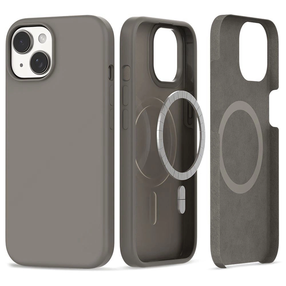 Apple iPhone 15 6.1'' Tech-Protect Silicone MagSafe Case Cover, Titanium | Telefona Vāciņš Maciņš Apvalks Bamperis
