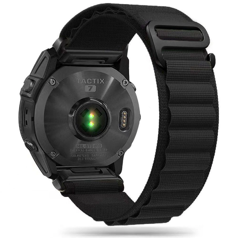 Tech-Protect neilona Pro siksna Garmin Fenix 5/6/6 Pro/7 - melna | Nylon Strap for ​​5/6/6 Black