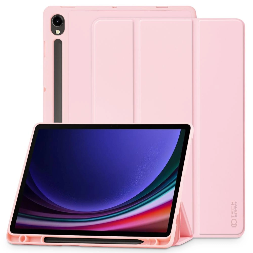 Samsung Galaxy Tab S9 FE 10.9'' (SM-X510 / X516B) Trifold Tech-Protect SC Pen Protective Cover Case, Pink | Чехол...