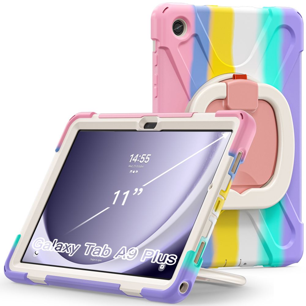 Samsung Galaxy Tab A9+ Plus (SM-X210, X215, X216B) Tech-Protect X-Armor Hard Case Cover, Pink and Blue