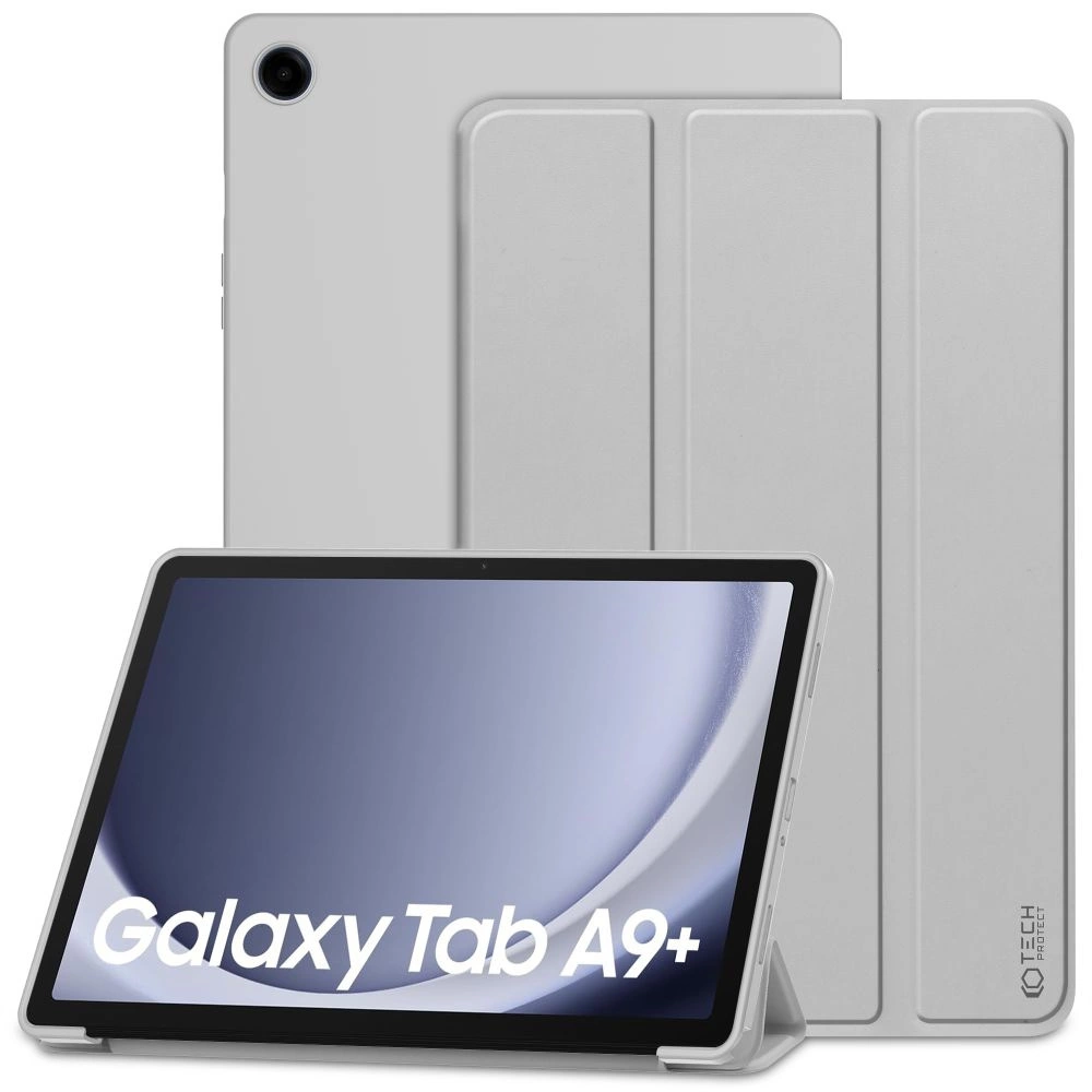 Samsung Galaxy Tab A9+ Plus (SM-X210, X215, X216B) Trifold Tech-Protect SmartCase Protective Cover Case, Gray |...