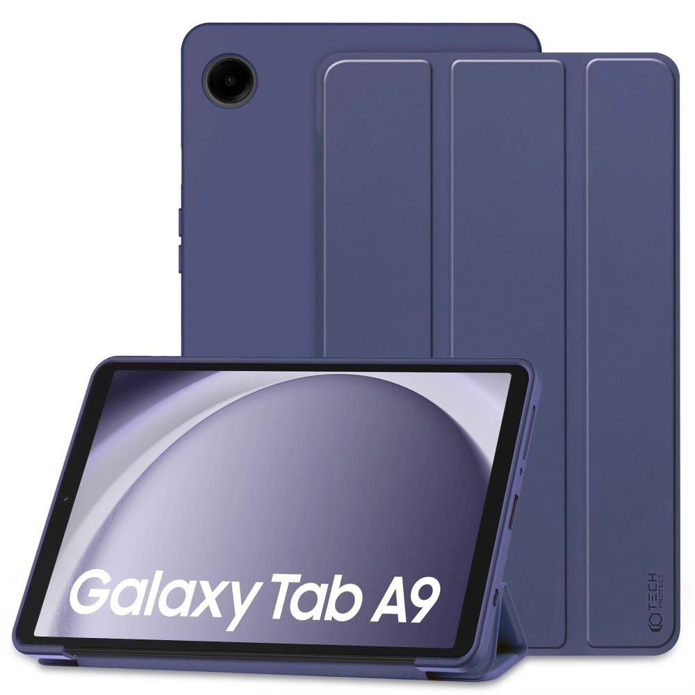 Samsung Galaxy Tab A9 ( SM-X110 / X115 ) Trifold Tech-Protect SmartCase Protective Cover Case, Navy Blue | Чехол...