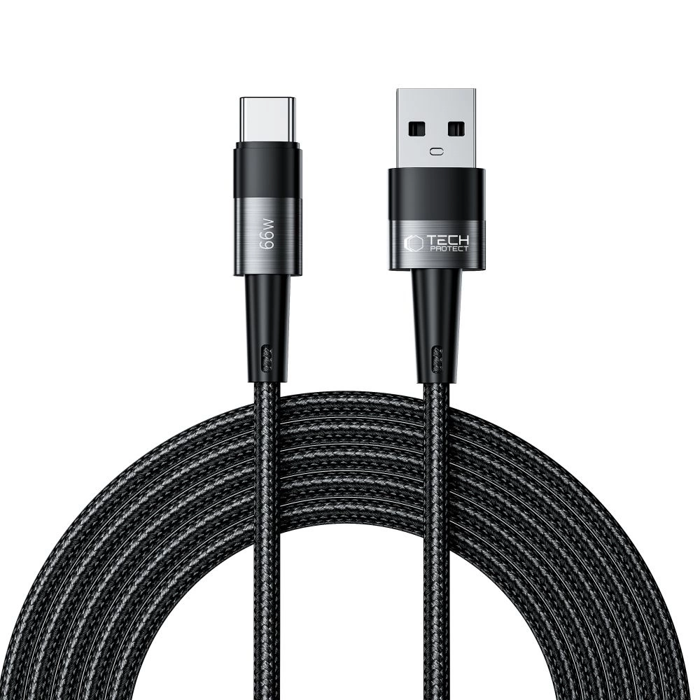 Кабель Tech-Protect UltraBoost USB-C / 66W 6A 3m - серый