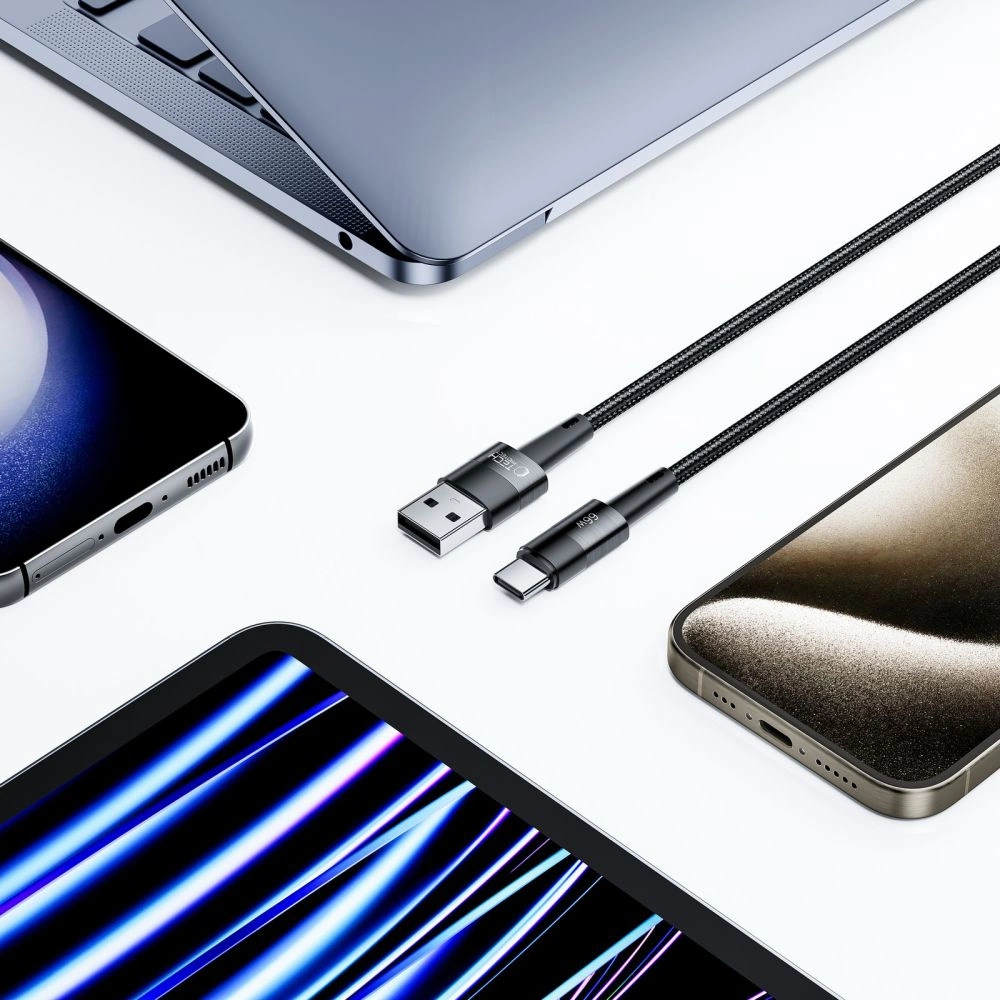Кабель Tech-Protect UltraBoost USB-C / 66W 6A 3m - серый