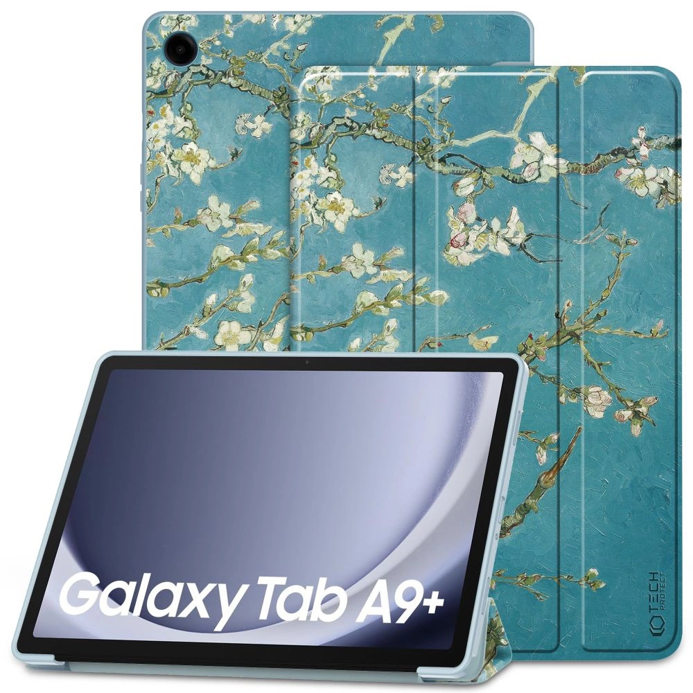 Samsung Galaxy Tab A9+ Plus (SM-X210, X215, X216B) Trifold Tech-Protect SmartCase Protective Cover Case, Blue with...