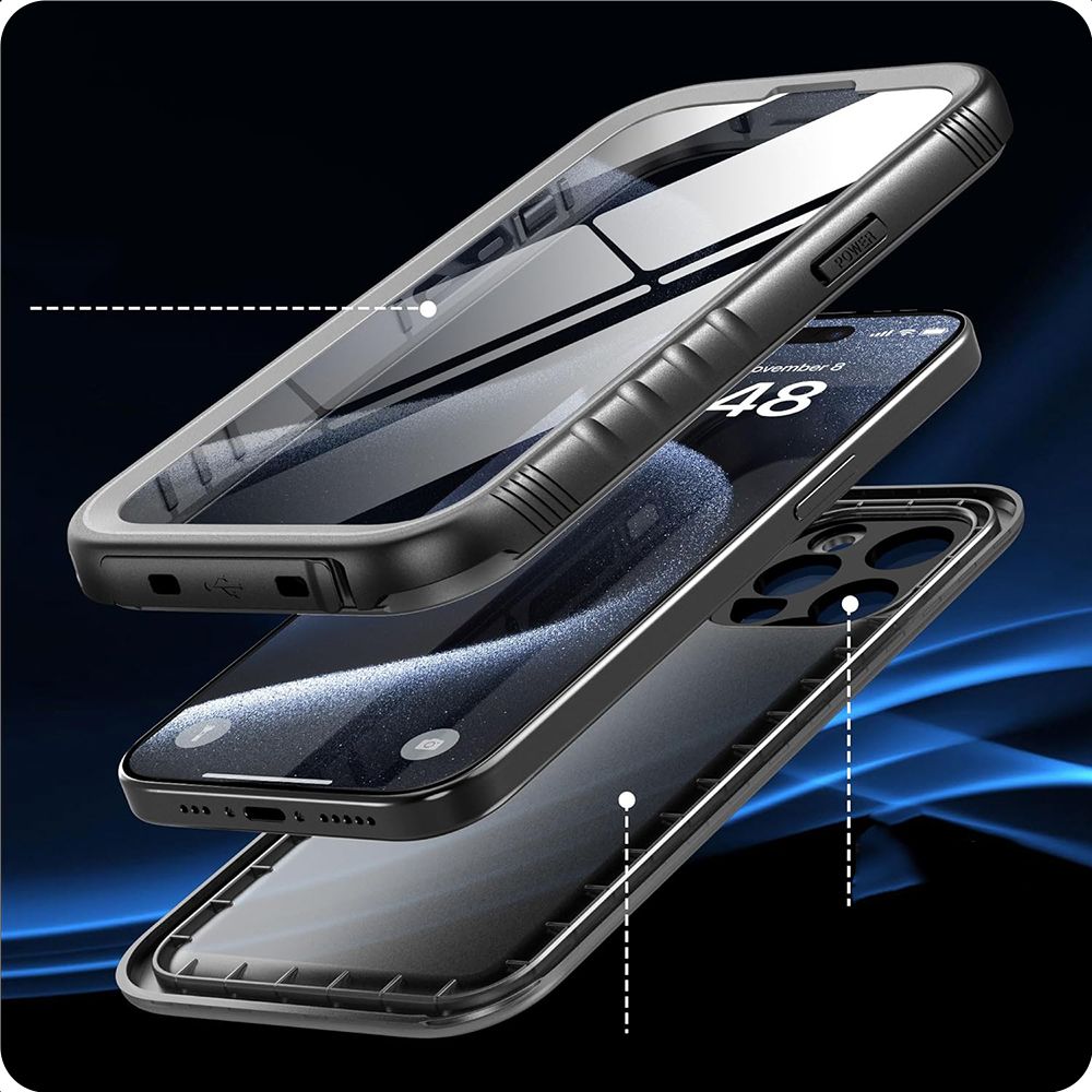 Samsung Galaxy S24 Ultra (SM-S928) Tech-Protect ShellBox Waterproof IP68 Book Case Cover, Black