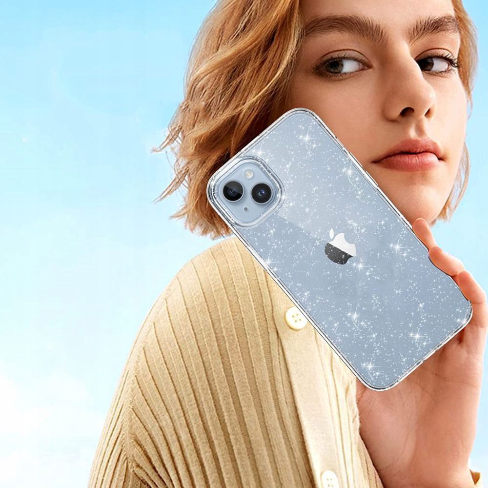 Чехол Tech-Protect FlexAir Hybrid для Samsung Galaxy S23 FE, прозрачный с блестками