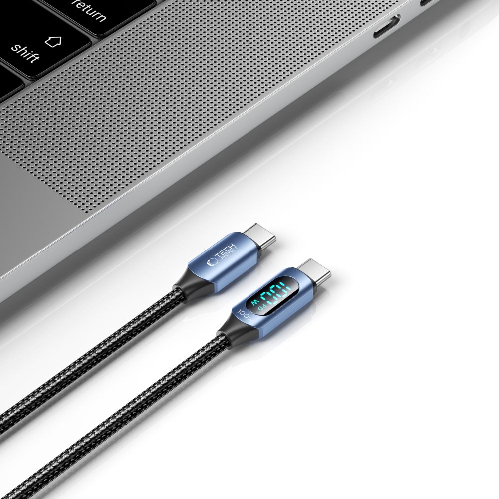 Кабель Tech-Protect UltraBoost со светодиодной индикацией USB-C / PD 100W 5A 2m -...