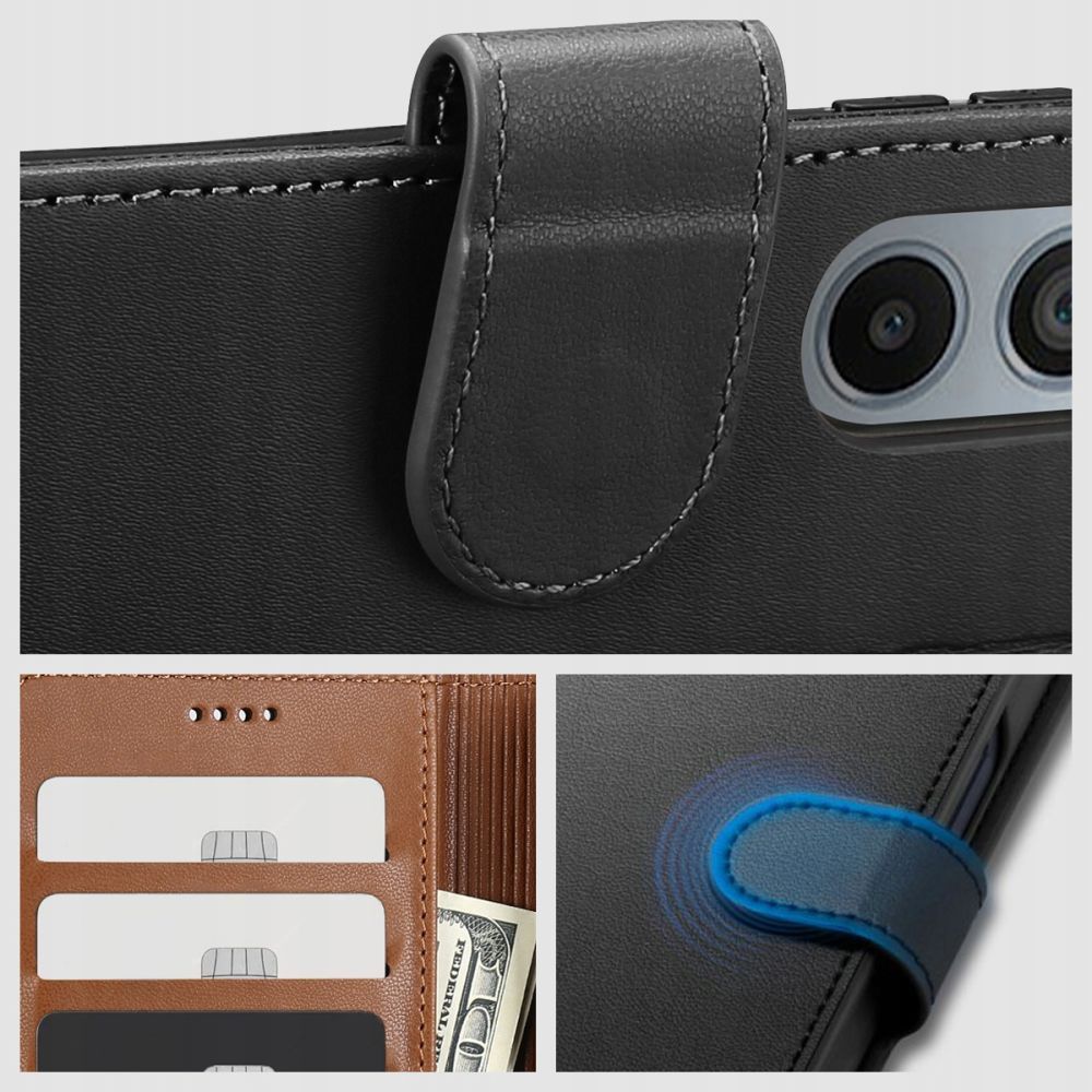 Samsung Galaxy A15 ( SM-A156, SM-A155 ) Tech-Protect Wallet Book Case Cover, Black
