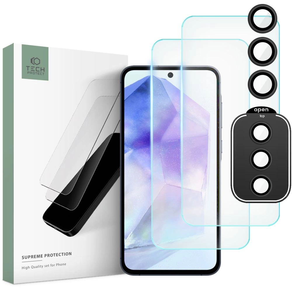 Samsung Galaxy A55 ( SM-A556B/DS ) Tech-Protect Supreme Tempered Glass 2x + Camera Glass | Защитная...