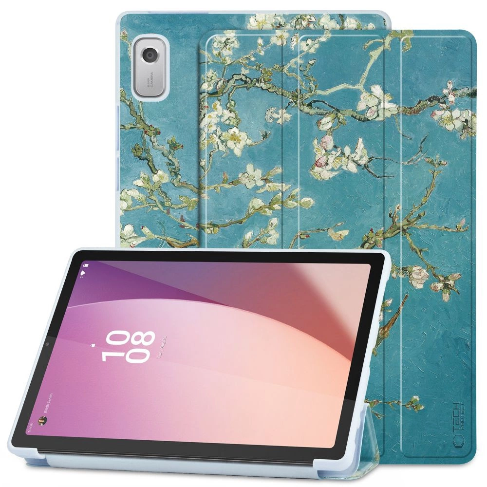 Lenovo Tab M9 (TB310FU) Trifold Tech-Protect SmartCase Protective Cover Case, Blue with Sakura | Planšetes Vāciņš...