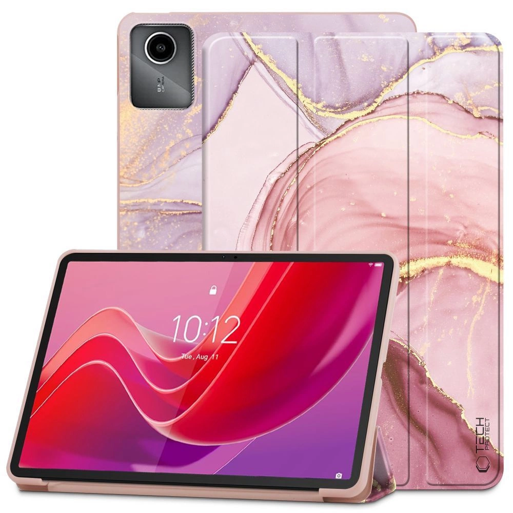 Lenovo Tab M11 11'' (TB-330FU) Trifold Tech-Protect SmartCase Protective Cover Case, Pink Marble | Planšetes Vāciņš...