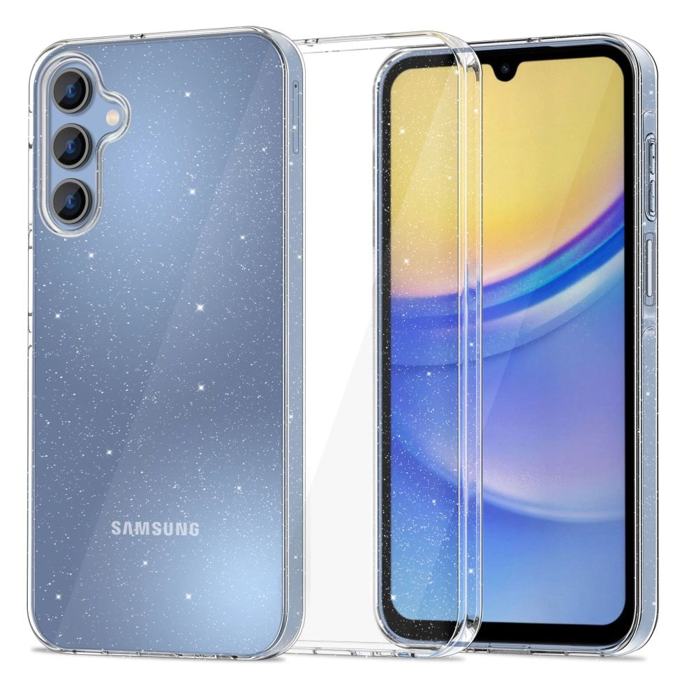 Samsung Galaxy A15 ( SM-A156, SM-A155 ) Tech-Protect FlexAir Case Cover, Transparent and Glitter