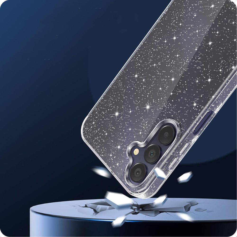 Samsung Galaxy A55 ( SM-A556B/DS ) Tech-Protect FlexAir Case Cover, Transparent and Glitter | Чехол Кейс...