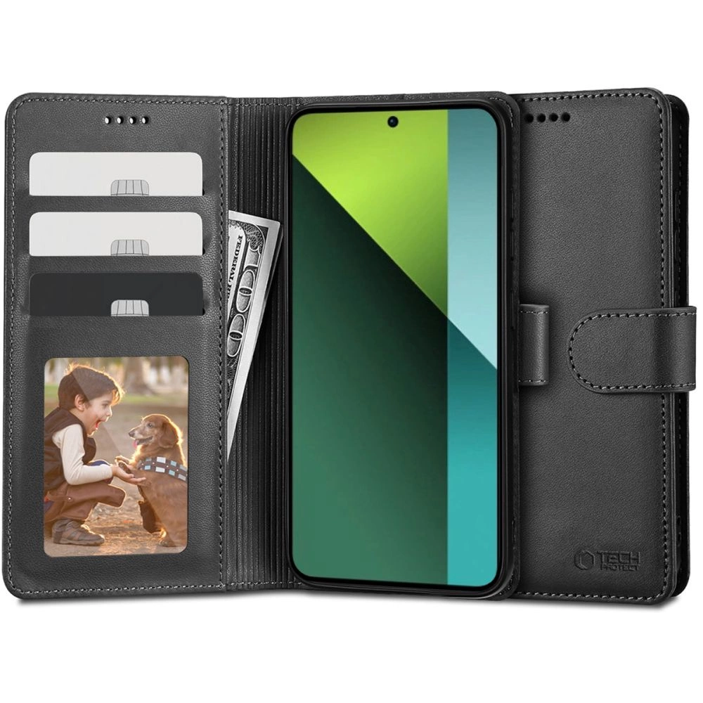 Xiaomi Redmi Note 13 Pro 5G / Poco X6 5G Tech-Protect Wallet Book Case Cover, Black | Telefona Vāciņš Maciņš...
