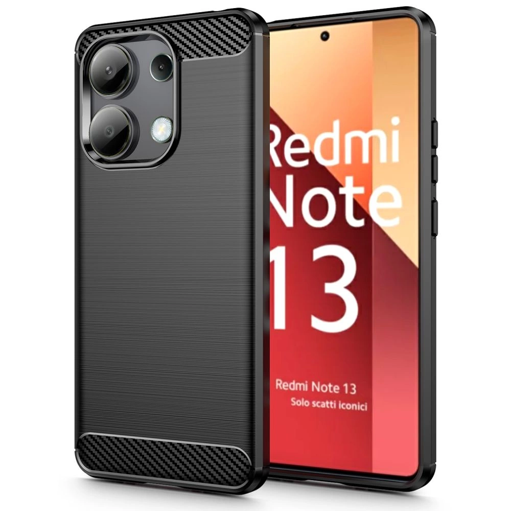 Xiaomi Redmi Note 13 4G / LTE Tech-Protect TPUCarbon Fiber TPU Protective Case Cover, Black | Чехол Обложка...