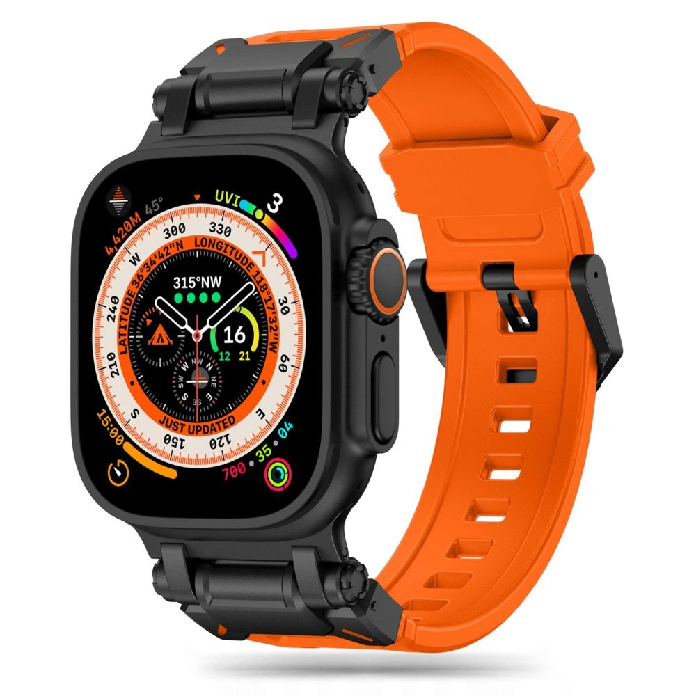 Tech-Protect Delta Pro siksniņa Apple Watch 4/5/6/7/8/9/SE/Ultra 1/2 (42/44/45/49 mm) - Oranža/melna krāsā | Strap...