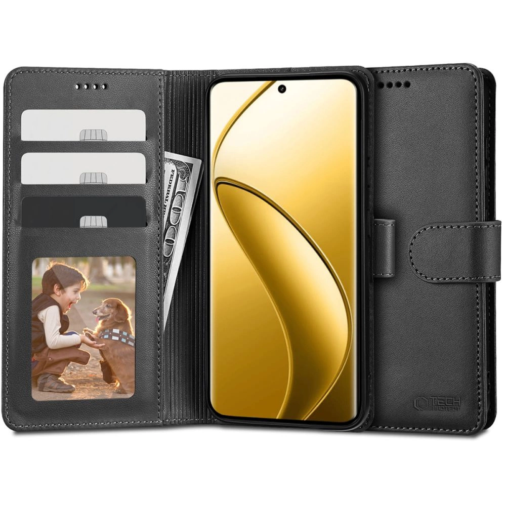 Realme 12 Pro 5G / 12 Pro+ 5G Tech-Protect Wallet Book Case Cover, Black