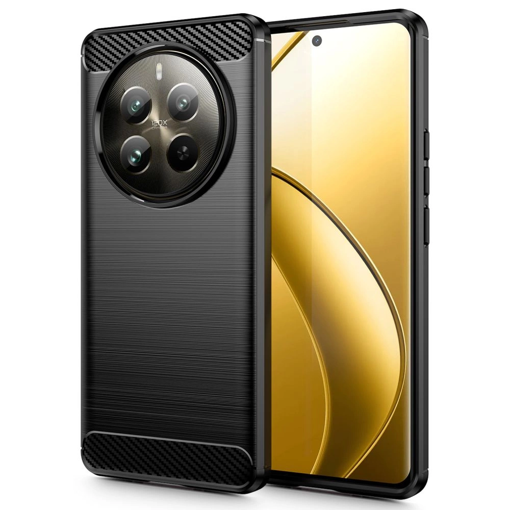 Realme 12 Pro 5G / 12 Pro+ 5G Tech-Protect TPUCarbon Fiber TPU Protective Case Cover, Black