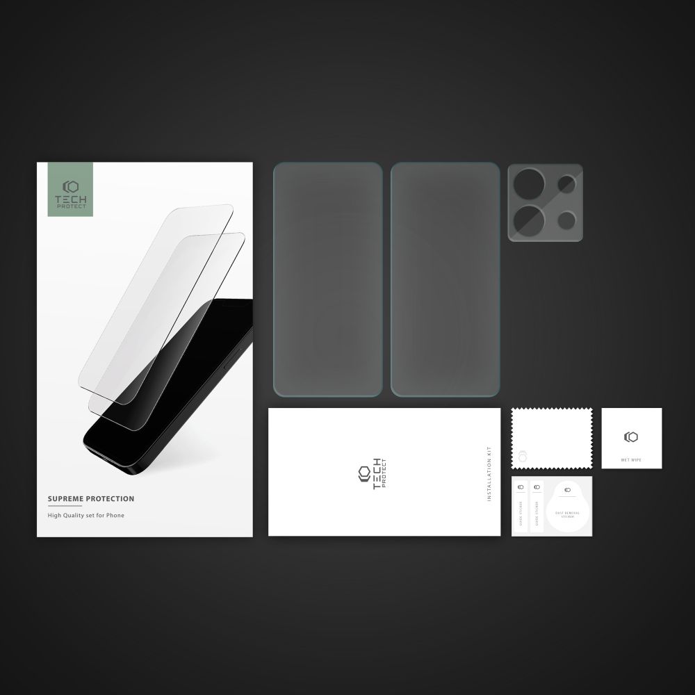Xiaomi Redmi Note 13 Pro 5G / Poco X6 5G Tech-Protect Supreme Set Tempered Glass 2x + Camera Glass | Защитная...