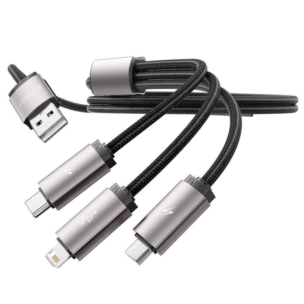 Tech-Protect UltraBoost 3in1 USB-A to Lightning / USB-C / Micro-USB Cable 1m, Gray