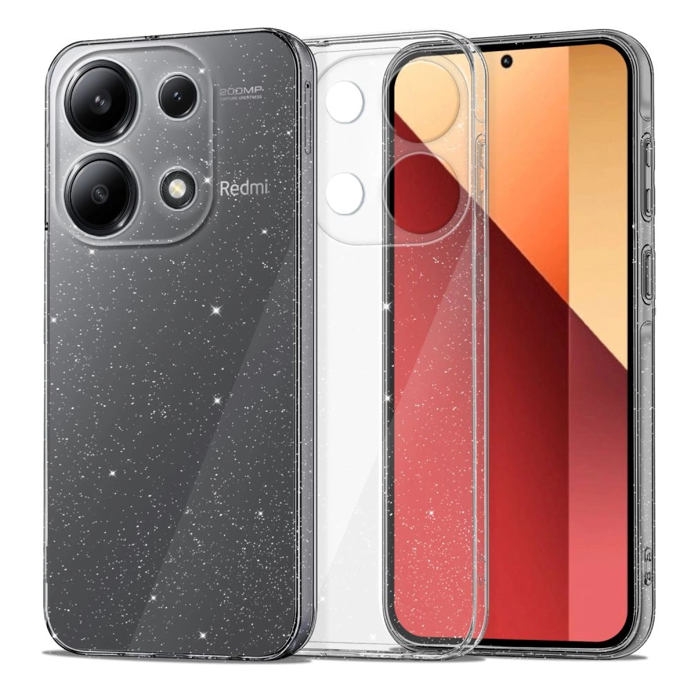 Xiaomi Redmi Note 13 Pro 4G / LTE Tech-Protect FlexAir Case Cover, Transparent and Glitter