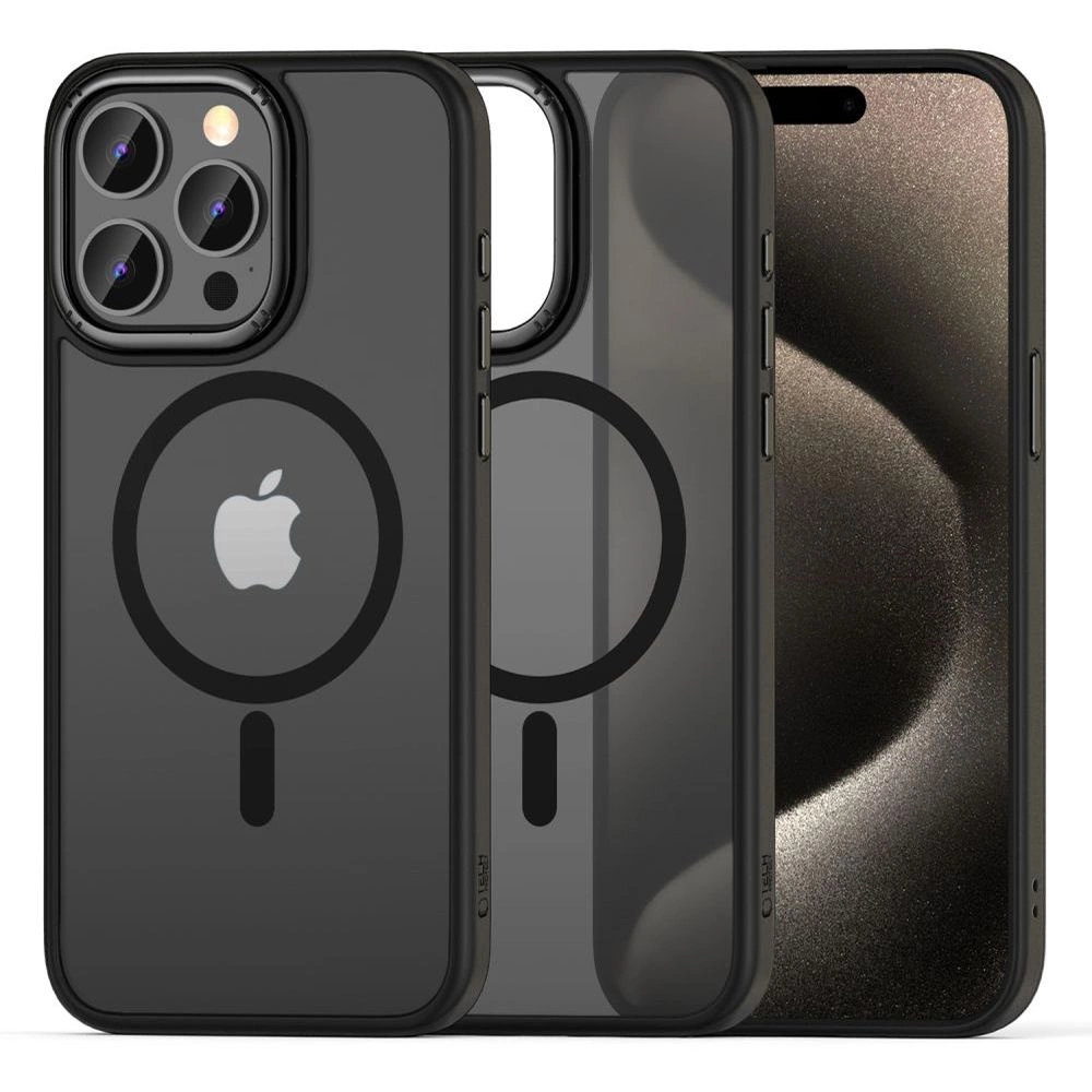 Apple iPhone 15 Pro 6.1'' Tech-Protect MagMat 2 MagSafe Case Cover, Matte Black | Telefona Vāciņš Maciņš Apvalks...