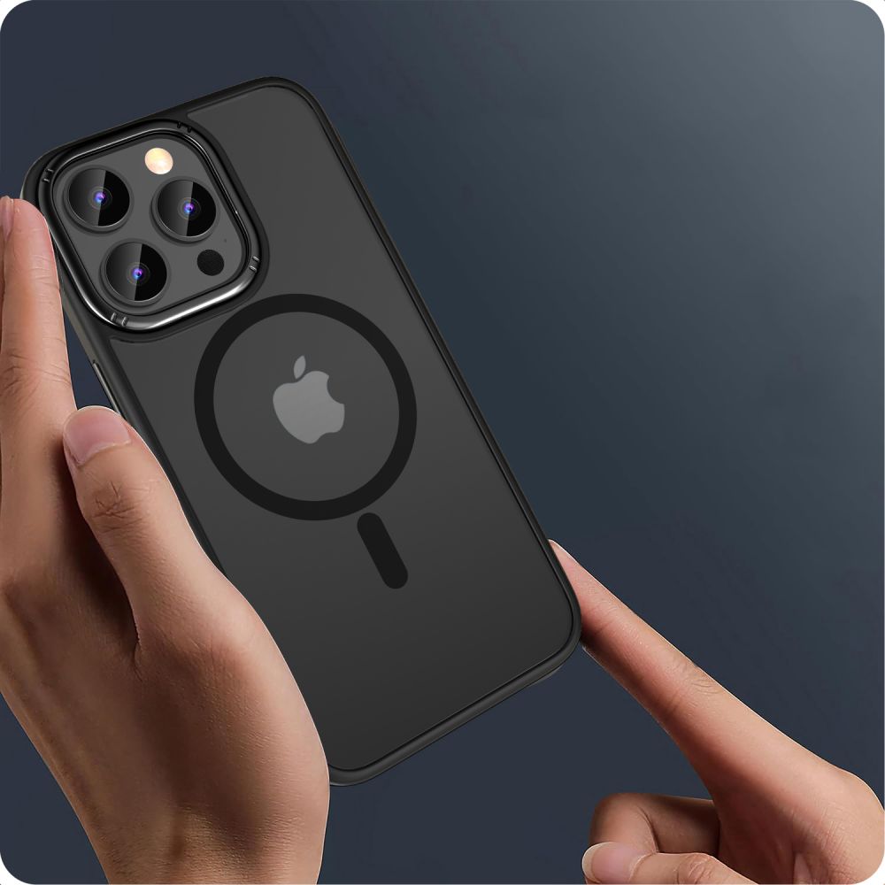Apple iPhone 15 Pro Max 6.7\'\' Tech-Protect MagMat 2 MagSafe Case Cover, Matte Black | Telefona Vāciņš Maciņš...