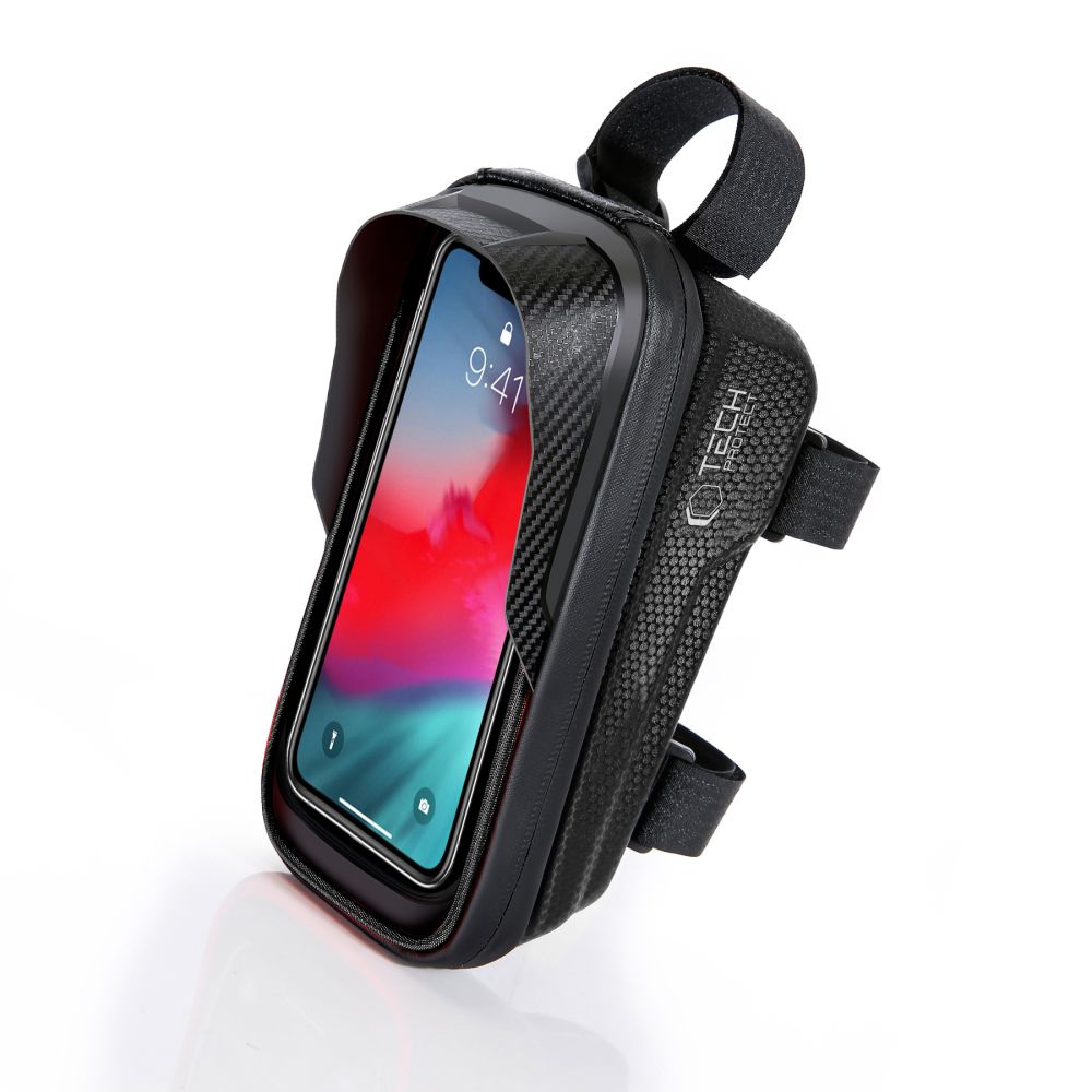 Велосумка Tech-Protect V2 с отделением для телефона 1л, черная