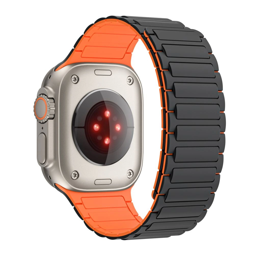 Tech-Protect IconBand magnētiskā siksniņa Apple Watch 4 / 5 6 7 8 9 SE Ultra 1 2 (42/44/45/49 mm) - Melns un oranžs...