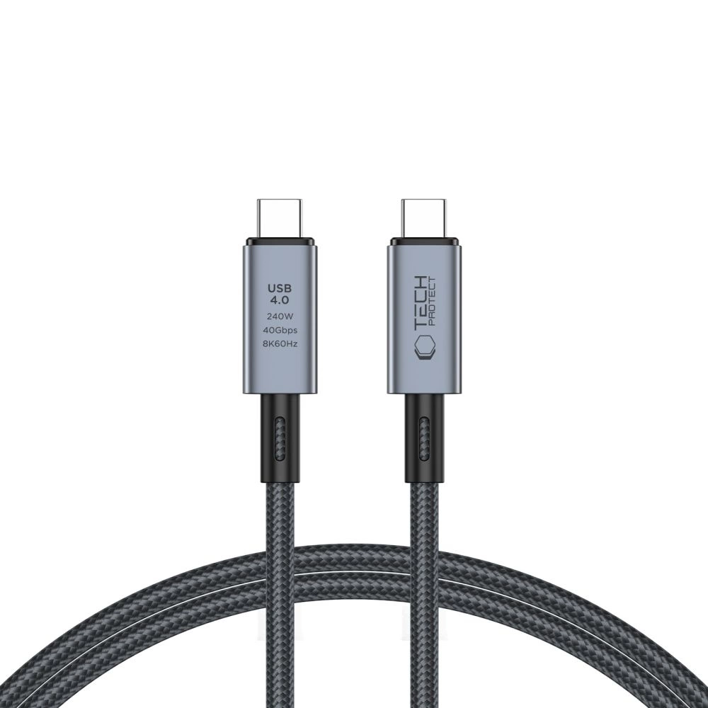 Tech-Protect UltraBoost Max USB-C 4.0 Cable 240W 8K 40Gbps 1m - Gray