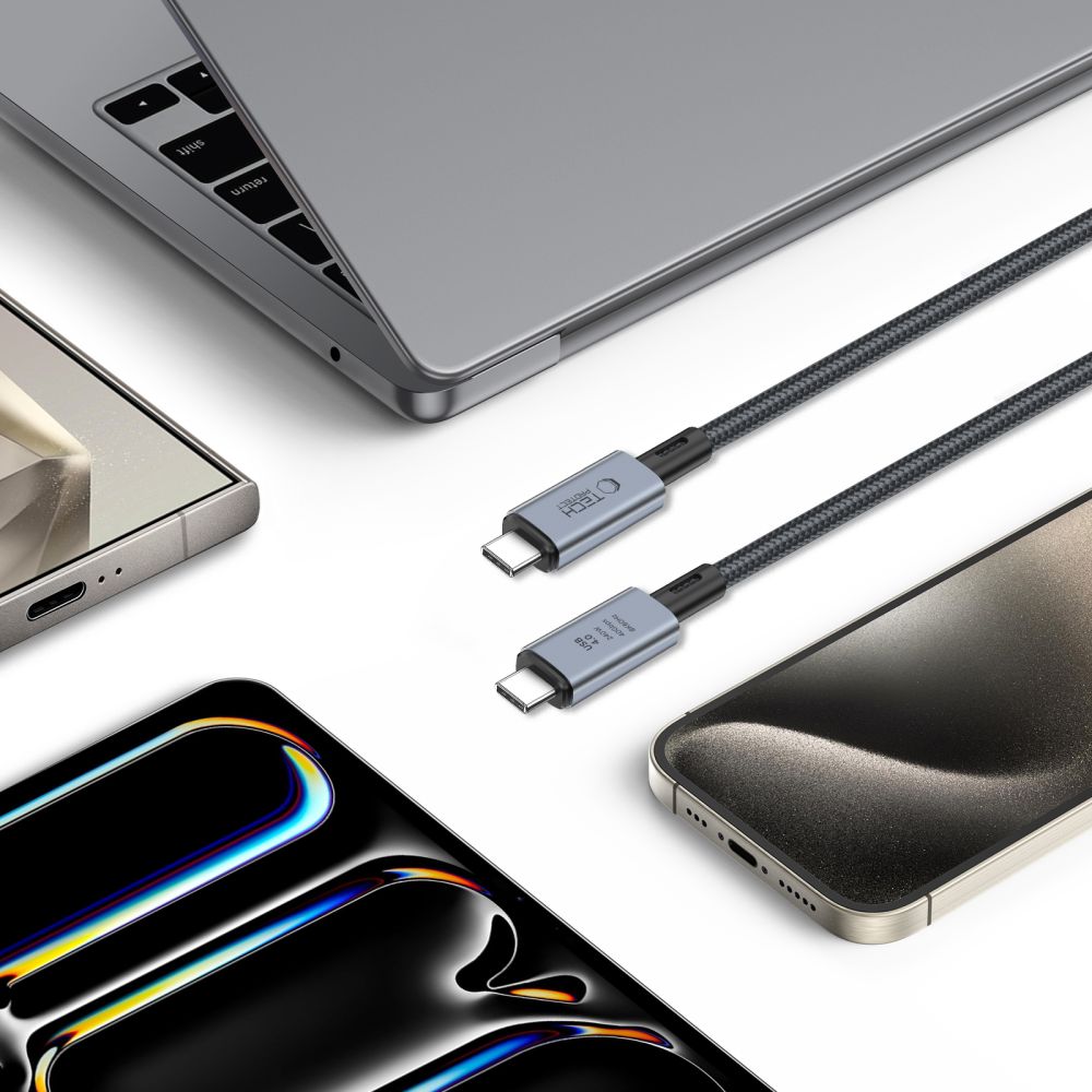 Кабель Tech-Protect UltraBoost Max USB-C 4.0 240W 8K 40Gbps 1м, серый