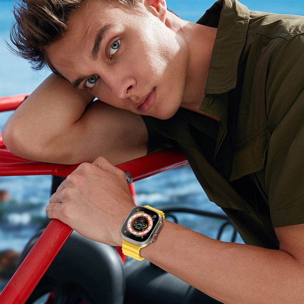 Tech-Protect Apple Watch (42/44/45/49 mm) siksniņa IconBand Pro, oranža/melna